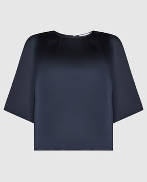 Yves Salomon Синяя блуза прямого кроя 24EYH00349SAVI