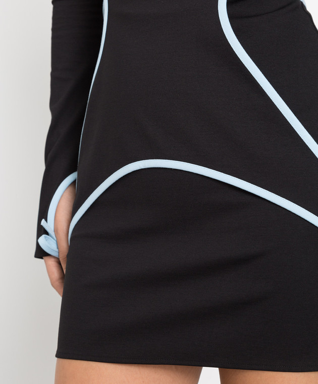 The Attico Чорна сукня міні Greta із зав'язками 227WCA119C054 зображення 5