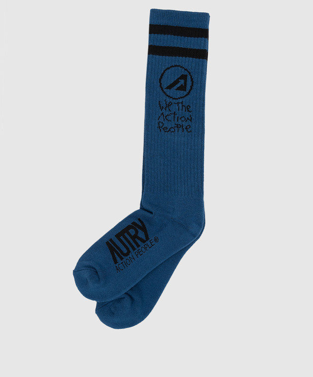 AUTRY Blue logo socks A23ISOMU47BN image 2