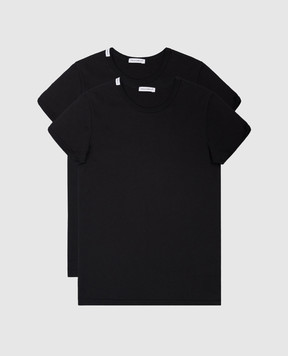 Dolce&Gabbana Детский набор черных футболок с логотипом. L4J703G7OCU