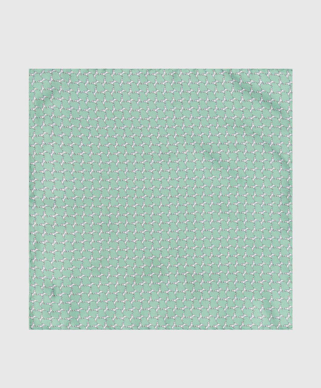Stefano Ricci Дитячий світло-зелений шовковий набір із краватки та хустки-паші у візерунок YDHNG300 зображення 2