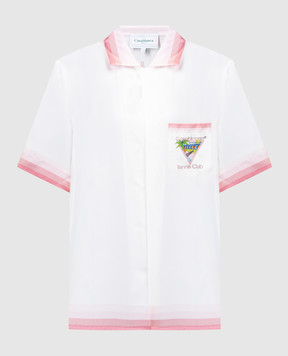 Casablanca Біла блуза Tennis Club Icon із шовку UMPS24SH00305