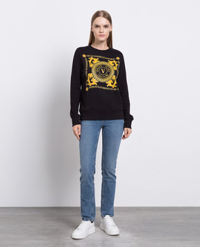 Versace Jeans Couture Чорний світшот з принтом логотипа 75HAIF07CF01F