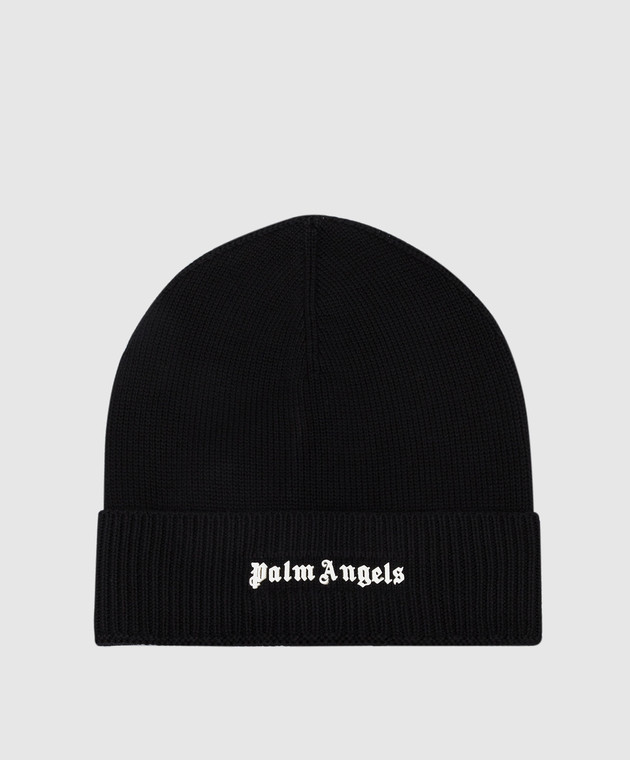 Palm Angels Чорна шапка із фактурним логотипом PMLC002C99KNI001