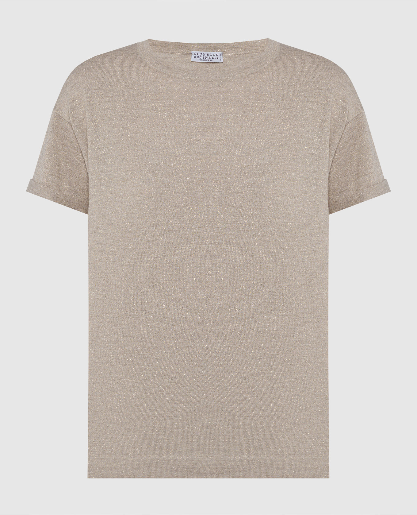 Beige t-shirt with cashmere and silk