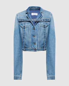 Off-White Синяя джинсовая куртка с эффектом потертости OWYE048F23DEN001