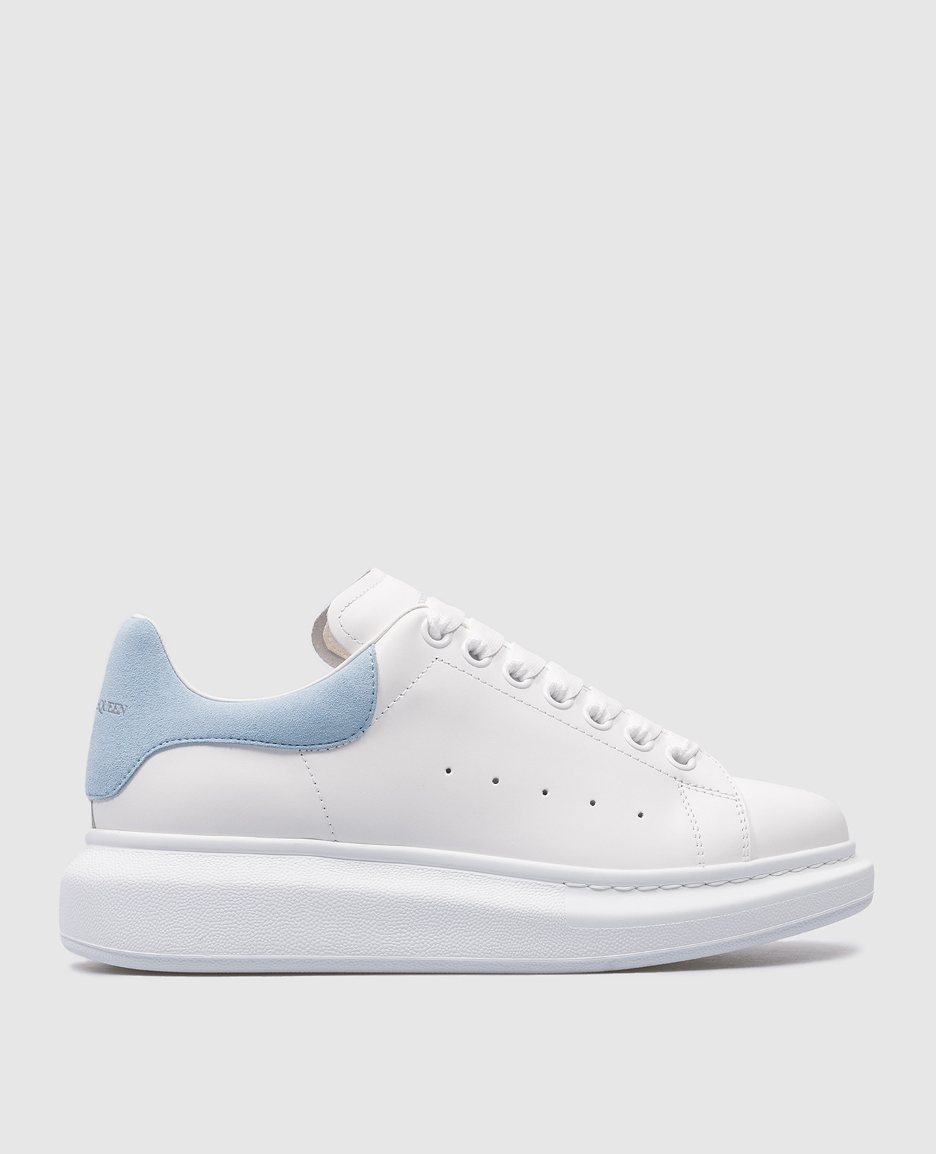 Oversized white leather sneakers with logo