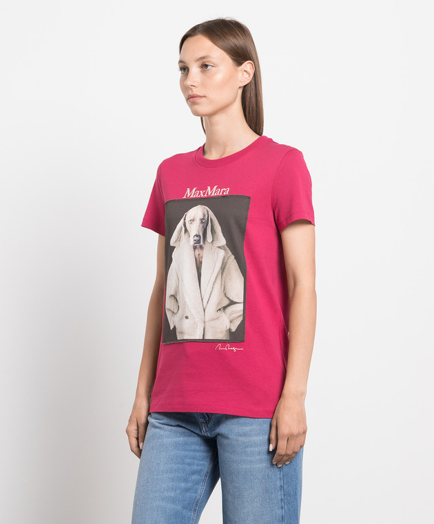 Max Mara - Pink T-shirt with Wegman print VALIDO - buy with