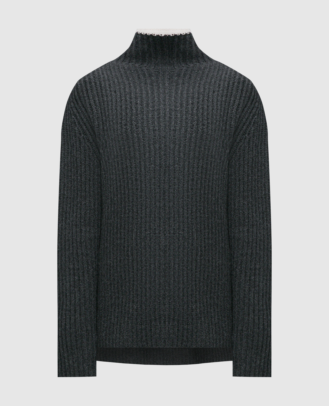 Black wool and cashmere sweater