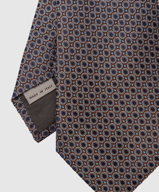 Canali Сірий шовковий краватку у візерунок HJ0346089 зображення 4
