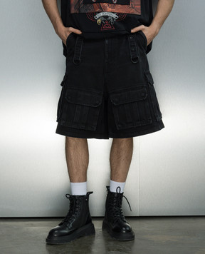 Vetements Черные джинсовые шорты-карго UE64SS100B