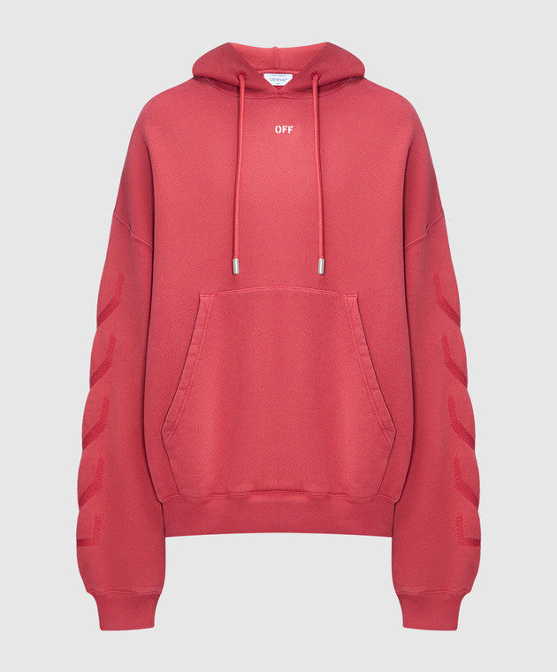 Off-White Red logo hoodie OMBB118F23FLE009