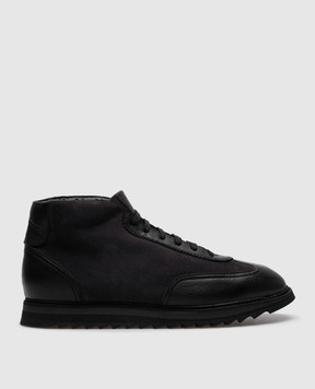 Doucal's Черные кожаные ботинки на меху DU3224WINNPN002