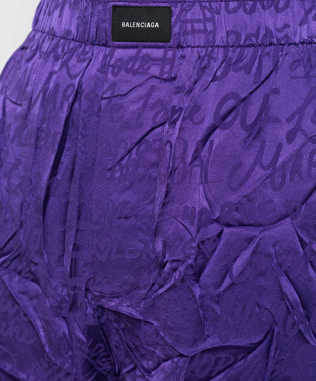 Balenciaga Шовкові шорти з ефектом жниварки 671664TLN04 зображення 5