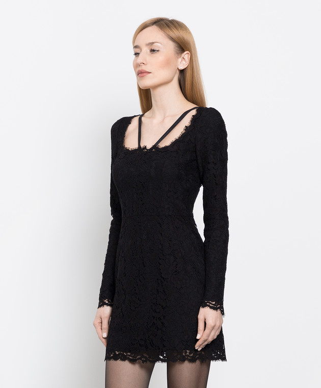 Dolce&Gabbana Чорна сукня міні з перфорацією F6L0ZTHLMTB зображення 3