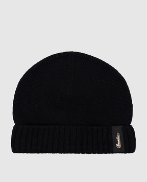 Borsalino Чорна шапка з кашеміру з логотипом 13354EWS