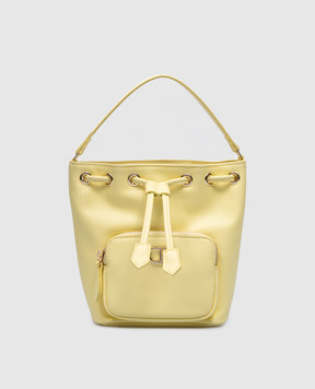 Twinset Жовта сумка-кісет з металевим логотипом 241TH7030