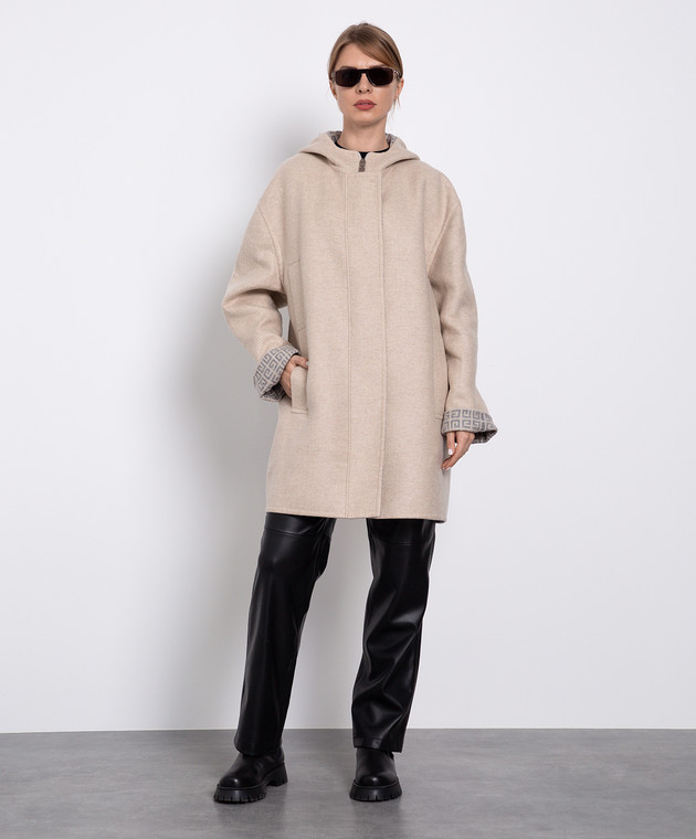 Givenchy Сіре пальто на запах з вовни та кашеміру BWC09213QY зображення 2