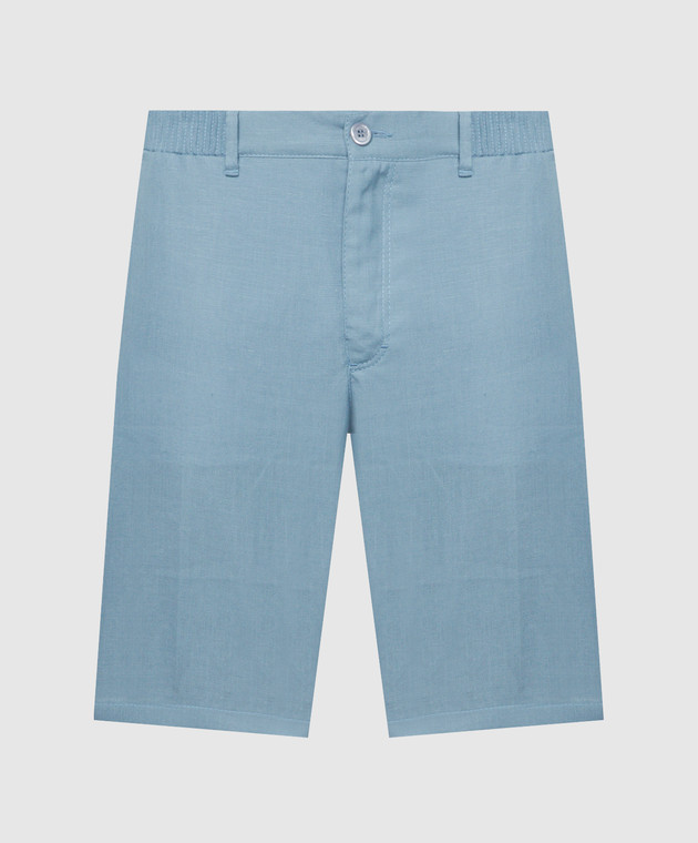 Purchase Sky Blue Linen Shorts 