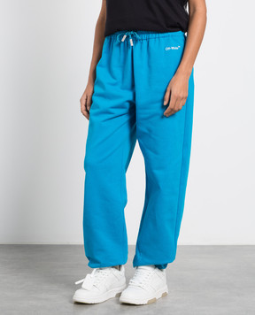Off-White Блакитні джогери з вишивкою логотипу OWCH016S23JER001