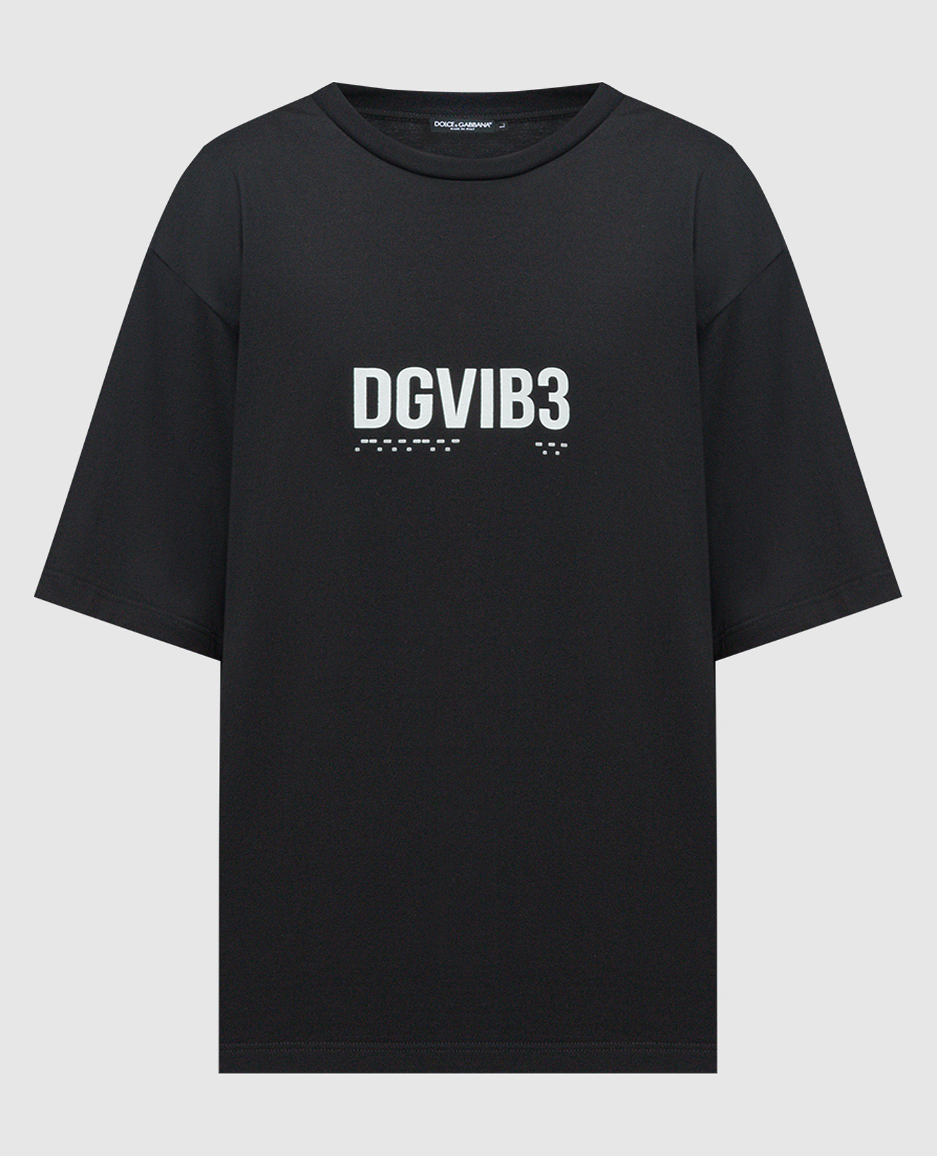 Черная футболка с принтом DGVIB3