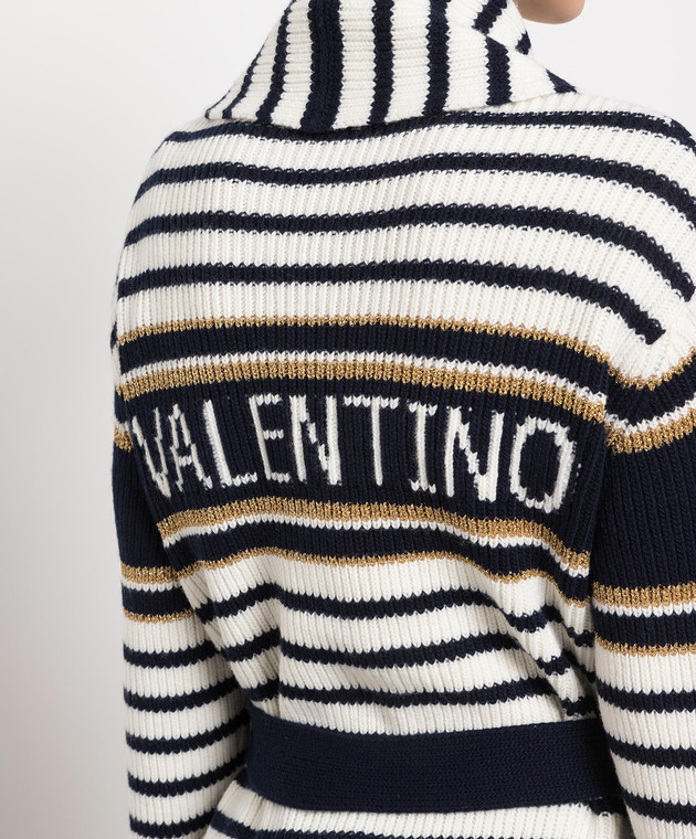 Valentino White striped wool cardigan 3B3KH01U835 image 5
