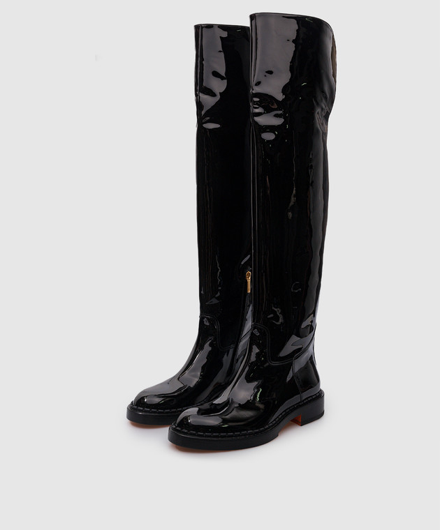 Santoni Black patent leather boots WSAL70563BJ2TVHD image 2