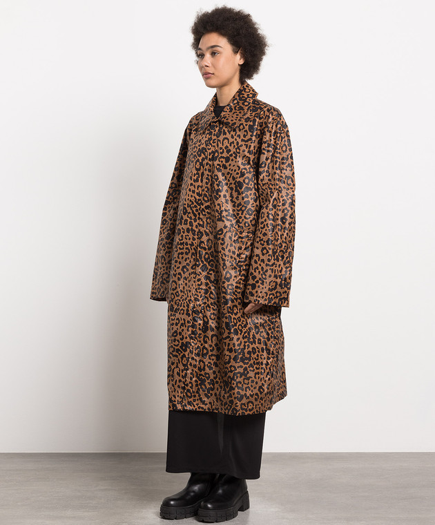 Vetements Brown raincoat in leopard print UE54CO120L image 3