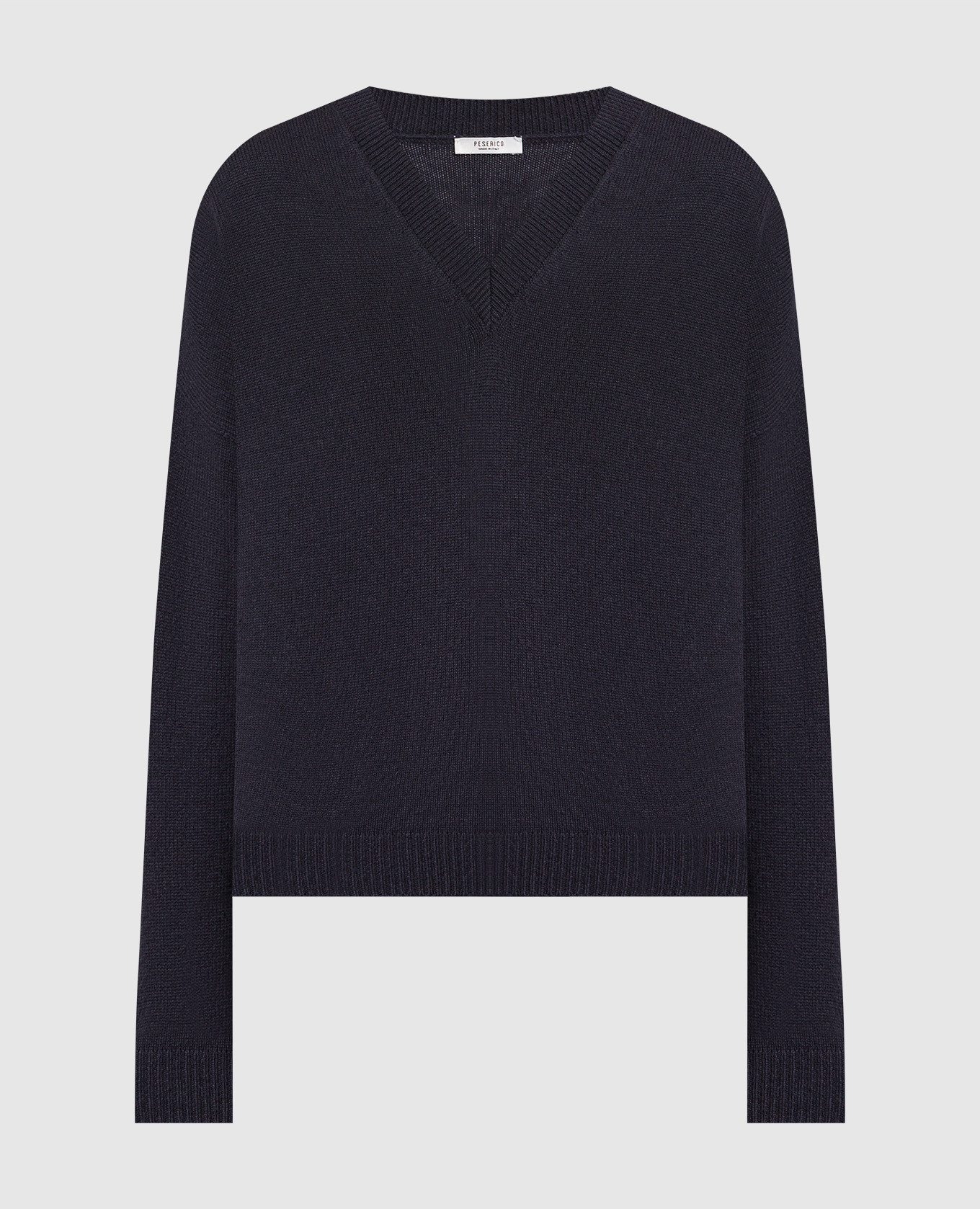 Blue wool, cashmere and silk pullover