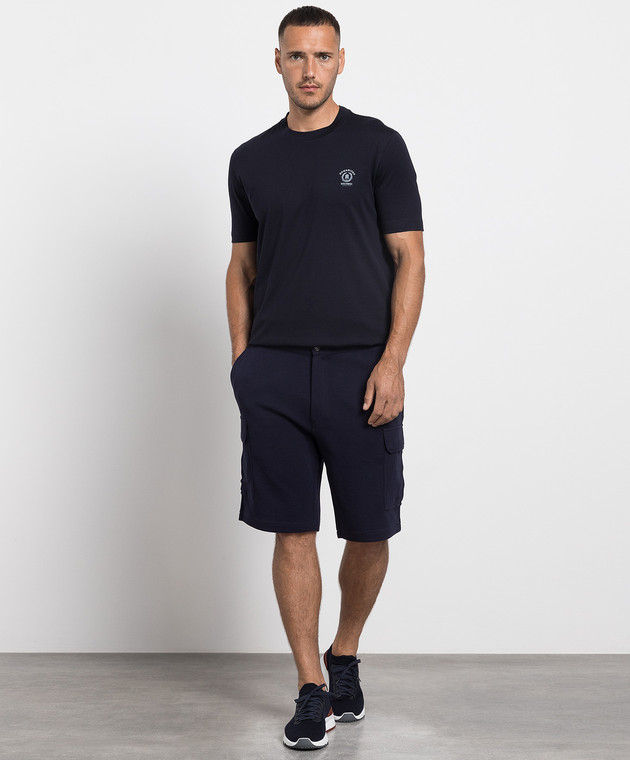 Brunello Cucinelli Синяя футболка с принтом M0T718442 изображение 2