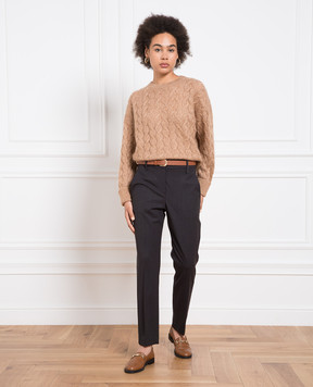 Brunello Cucinelli Коричневый свитер с люрексом MBG747600P