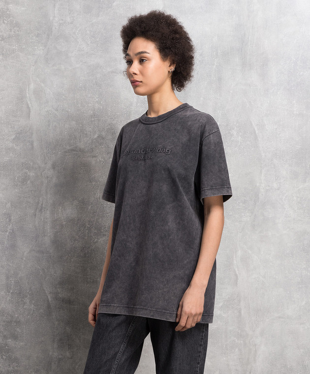 Alexander Wang Серая футболка с логотипом UCC1231602 изображение 3