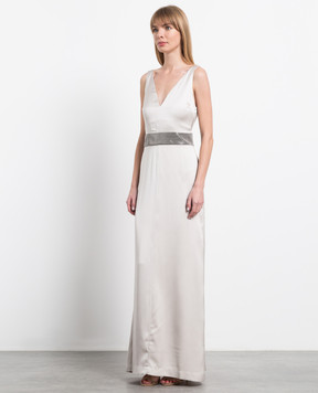 Brunello Cucinelli Бежева сукня з шовку MD970AEW31