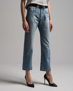 Victoria Beckham Голубые джинсы 90`s с эфекитом потертости 1124DJE005219A