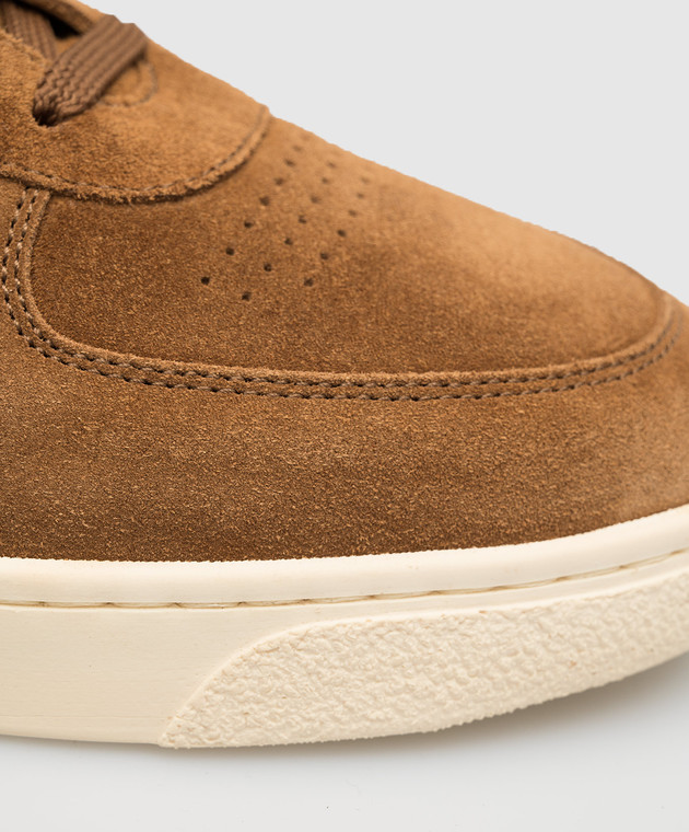 Brunello Cucinelli Коричневі замшеві кеди MZUSILN272 зображення 5