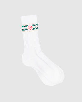 Casablanca Белые носки Laurel с узором логотипа APS24ACC01003