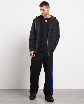 Balmain Чорні спортивні штани з принтом логотипу AH1OB211BB15