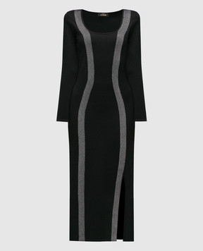 Twin Set Actitude Черное платье с акцентными вставками 232AT3190