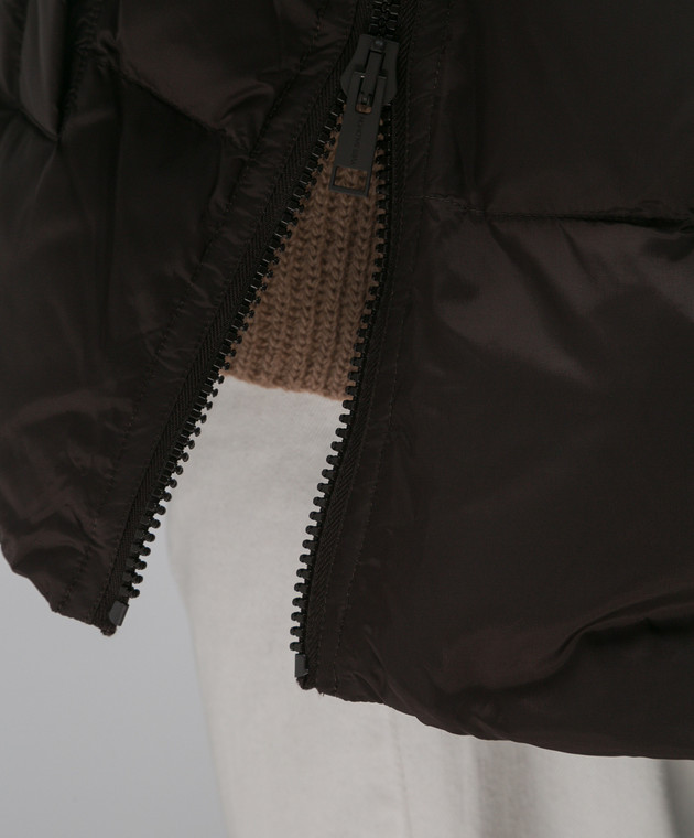 Yves Salomon Army Коричневый пуховик с мехом 24WFM01576M07W изображение 5