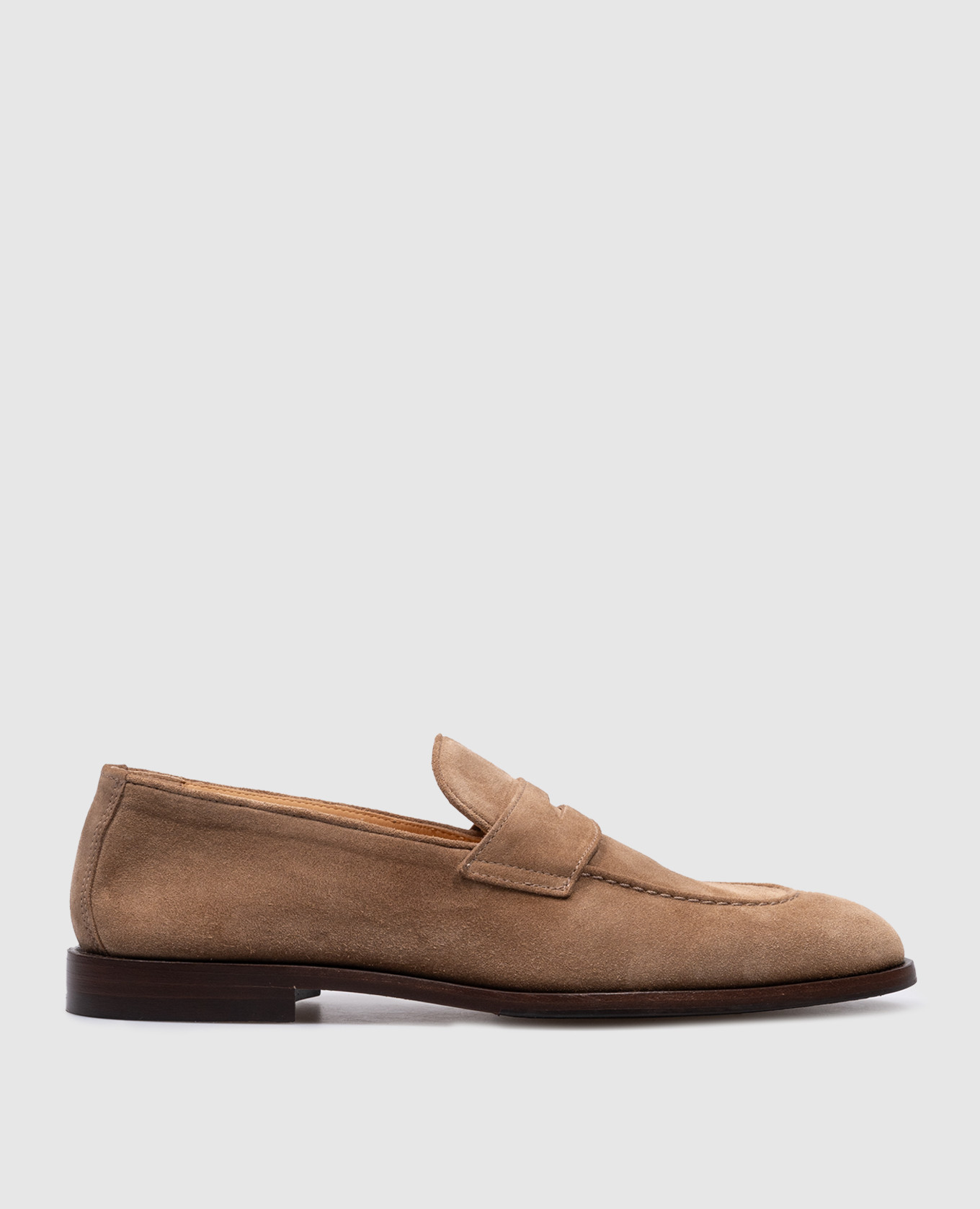 Brown suede classic loafers