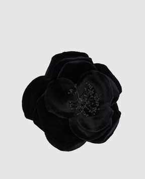 Max Mara Чорна брошка Fulcro у вигляді квітки FULCRO