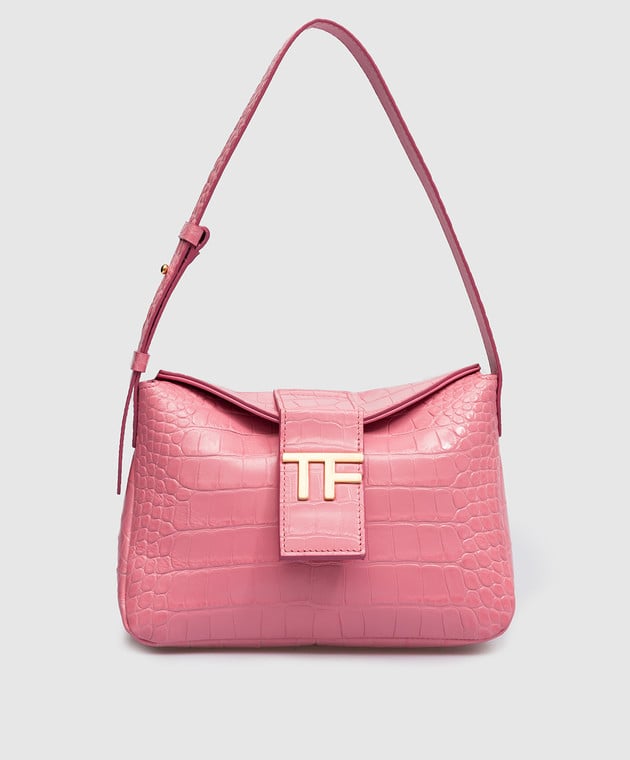 Tom Ford - Pink leather hobo bag with crocodile embossing L1581LCL317G buy  at Symbol