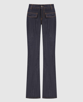 Dondup Blue flared jeans with metallic logo DP696DF0132DA27