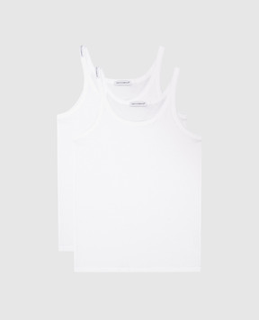 Dolce&Gabbana Детский набор белых футболок с логотипом. L4J702G7OCU