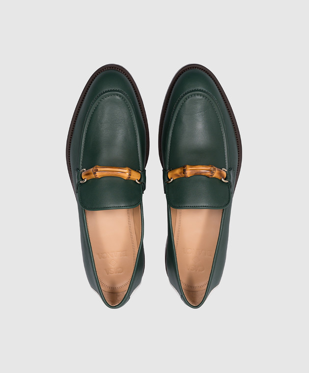 Casablanca Green leather loafers with bamboo decor UAF23FW018M02 image 4