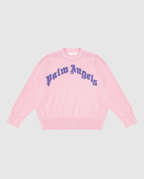 Palm Angels Детский розовый свитер с вышивкой логотипа PGHE002S24KNI0011012