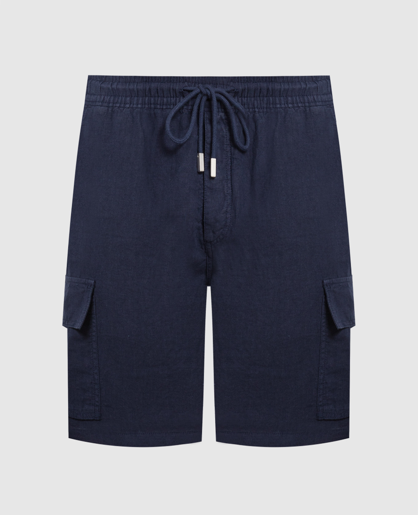 Baie Man Blue Linen Cargo Shorts