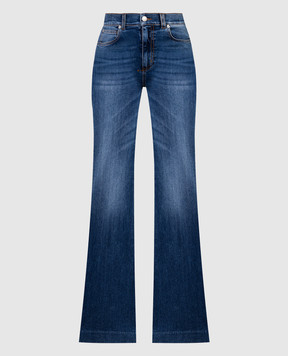 Alexander McQueen Сині джинси кльош з ефектом потертості 708762QMABQ
