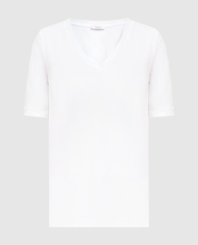 Peserico Біла футболка з ланцюжком моніль S06660J005669
