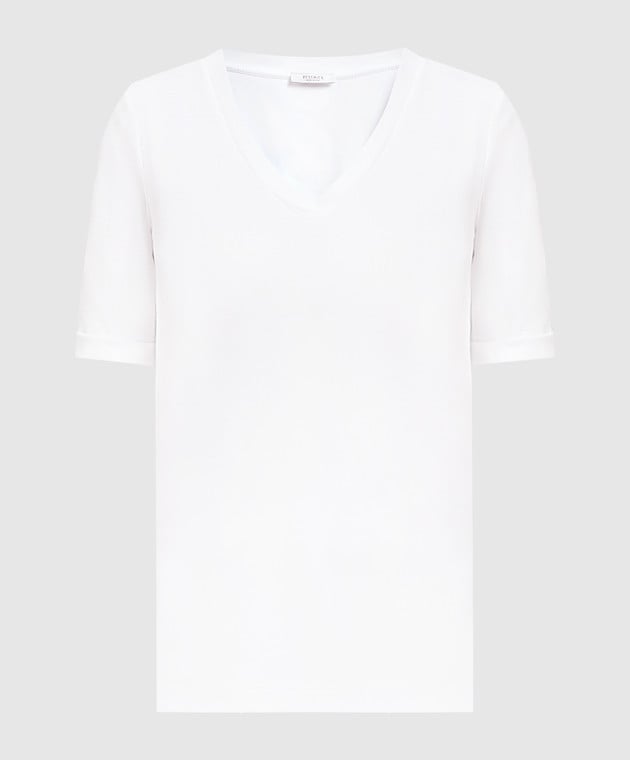 Peserico White t-shirt with monil chain S06660J005669